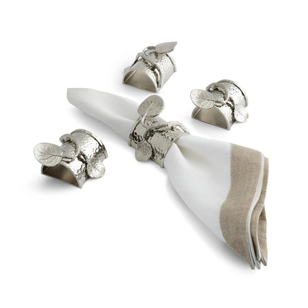 Botanical Leaf Napkin Rings Set Of Four